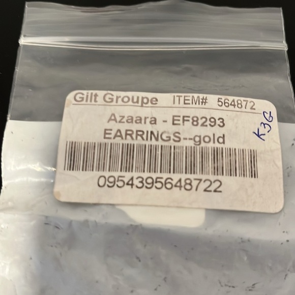 Azaara Gold & Turquoise drop hoop dangle earrings High Quality - Picture 6 of 6